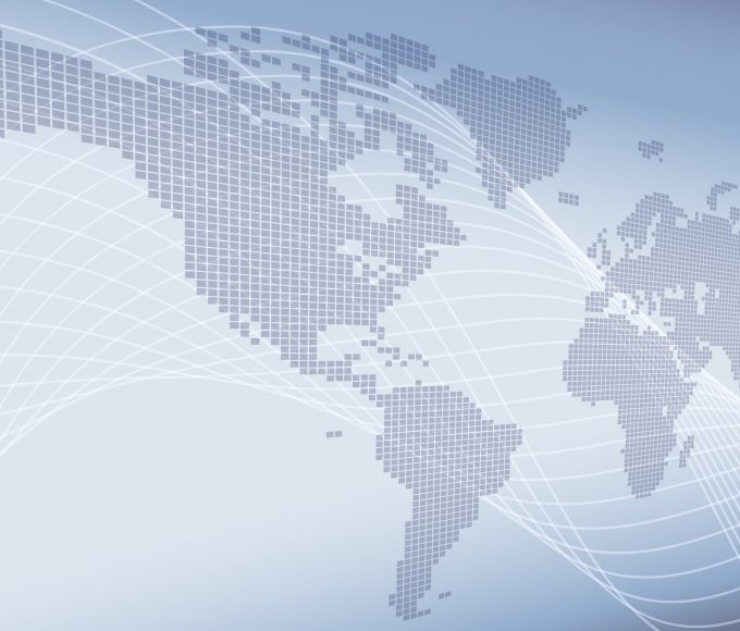 A world map background global business or technology abstract concept