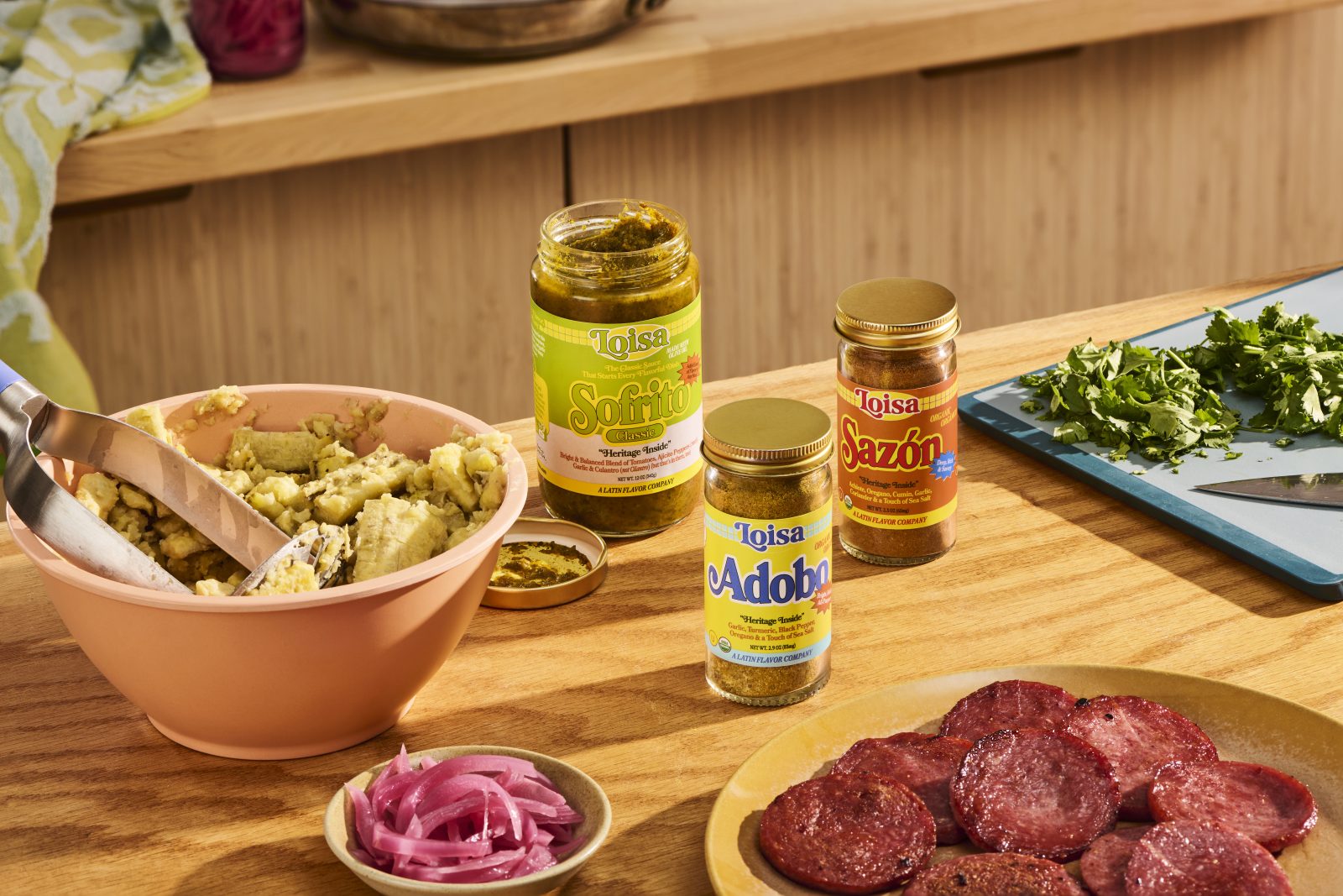 photo featuring 3 bottles of Spanish seasoning